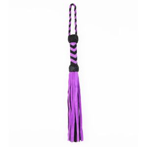 love in leather WHI013 purple braided suede flogger.jpg