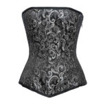 CQ 1540 CorsetsQueen Silver Brocade Authentic Steel Boned Longline Overbust Corset Straight Cut Front Closed Side Zipper 1 1024x1024.jpg